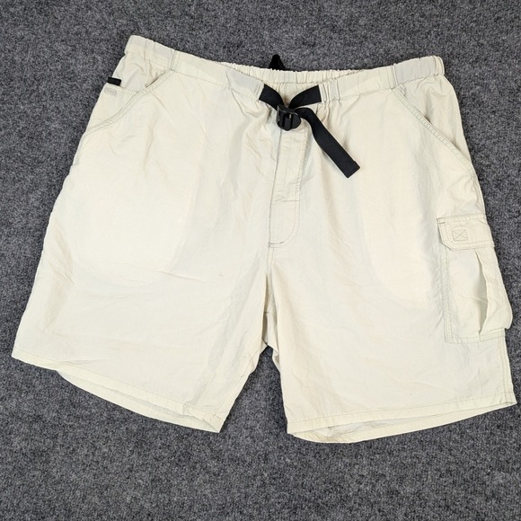 St. John's Bay Other - Vintage St Johns Bay Mens Beige Nylon Cargo Shorts Packable Belted Size Large